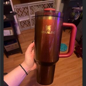 Stanley Sparkling Brown Tumbler with Red Handle